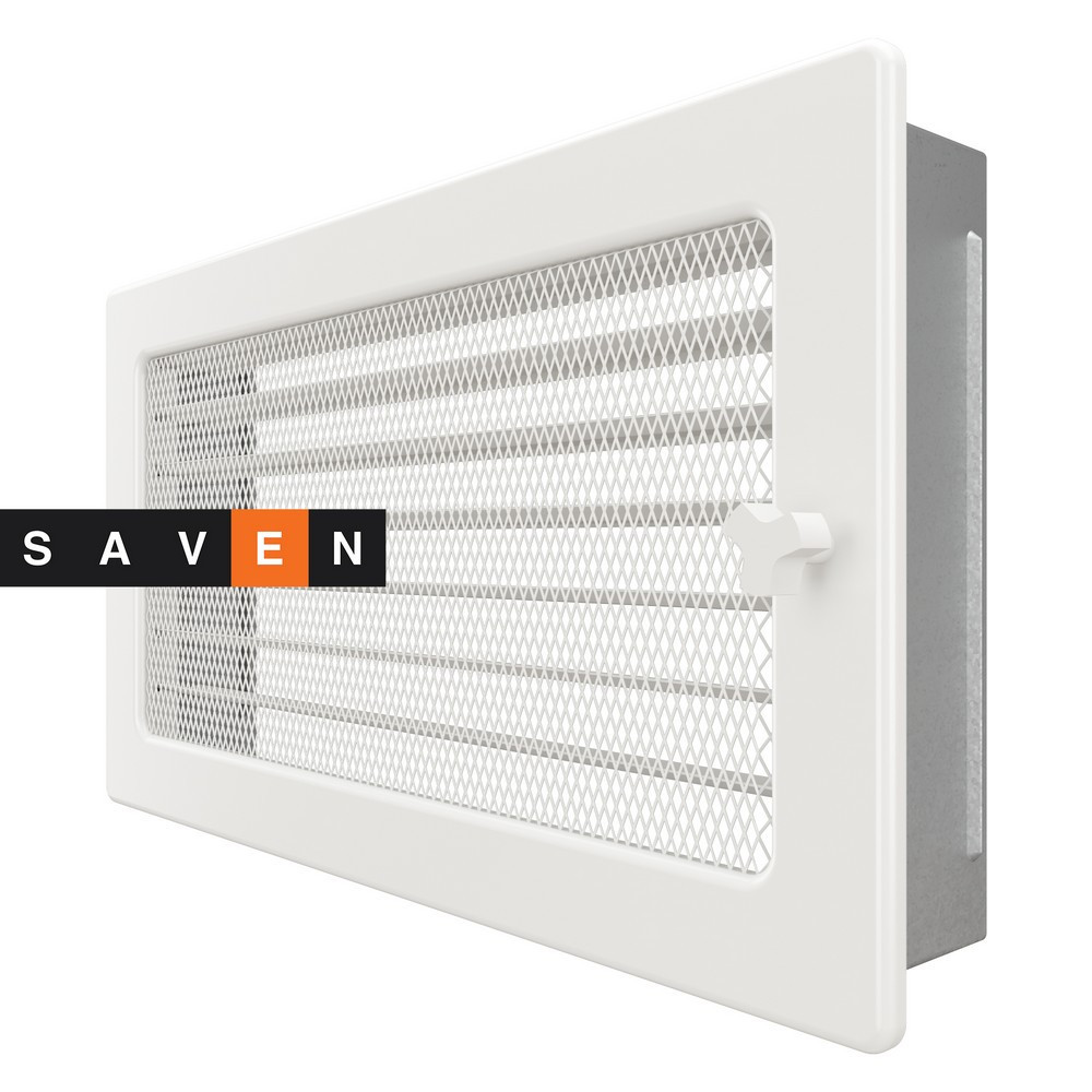 Вентиляционная решетка для камина SAVEN 17х30 белая с жалюзи Львов - изображение 2