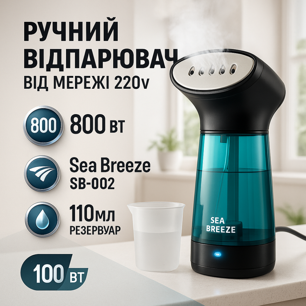 Ручной отпариватель для гладких тканей SeaBreeze SB-002, Отпариватель портативный для глажки одежды KQ-25 Львов - изображение 13