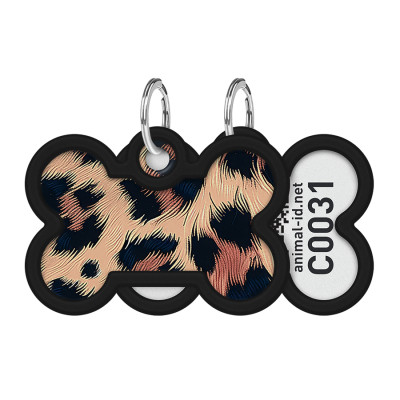 Адресник для тварин WAUDOG Smart ID з QR паспортом "Леопард", кістка 40х28 мм (231-4066) Вінниця - фото 1