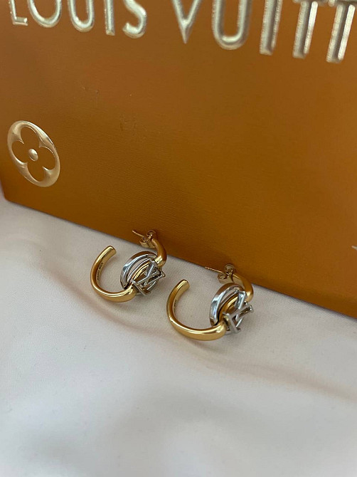 Сережки LV колечки покриття золото 18К Одеса - фото 8