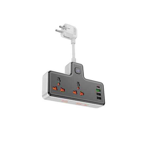 Подовжувач HOCO AC12A 2-розетковий чорний Киев