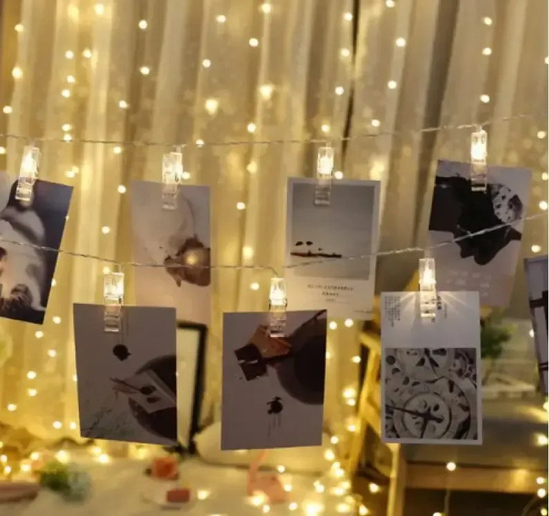 Гирлянда светодиодная с прищепками для фото 4,5м 20 Led от батареек Коломия - фото 4