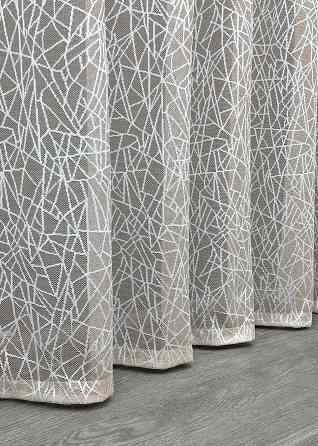 Тюль жаккард цвет белый с пудровым 1673т Киев