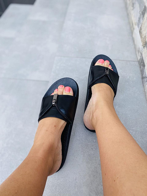 Flex Шльопанці жіночі Flex чорні (літо шкіра натуральна) Коломыя - изображение 5