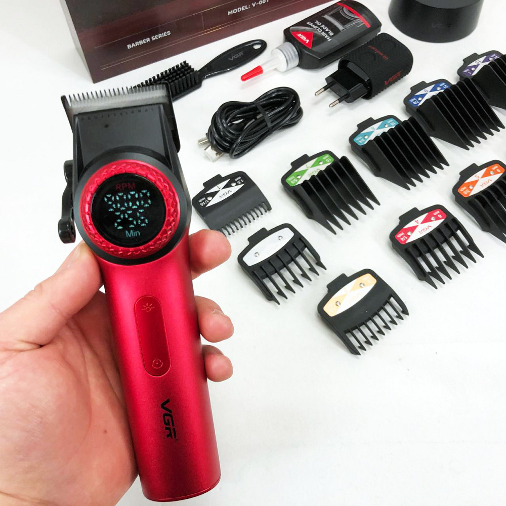 Професійна машинка для стрижки волосся голови VGR V-001 RED, Набір машинок для стрижки NK-85 Львів - фото 19