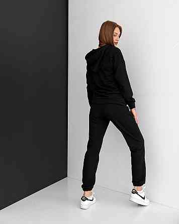 Женский спортивный теплый костюм оверсайз Черный M Харьков