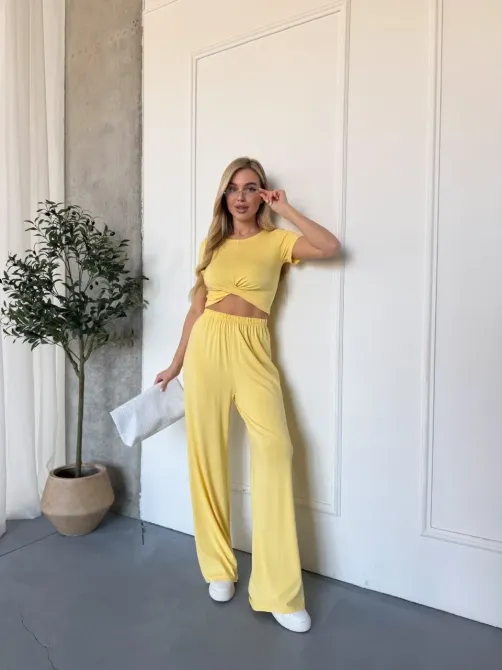 Жіночий літній костюм топ з перекрутом і брюки палаццо віскоза Одеса - фото 5