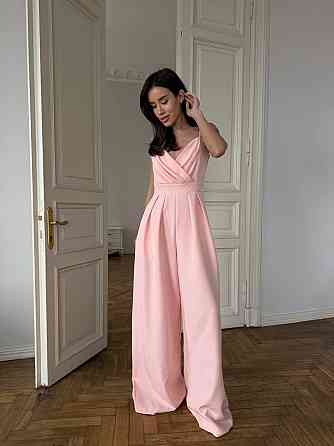 Стильний жіночий елегантний комбінезон костюм преміум'якості Персик, 44 Одеса