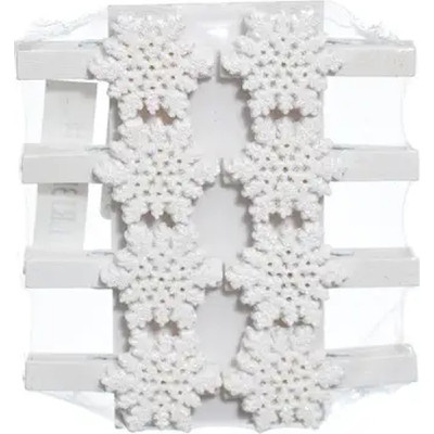 Прикраса декоративна Jumi Прищіпки зі сніжинками 8 шт (5900410633261) Вінниця - фото 1