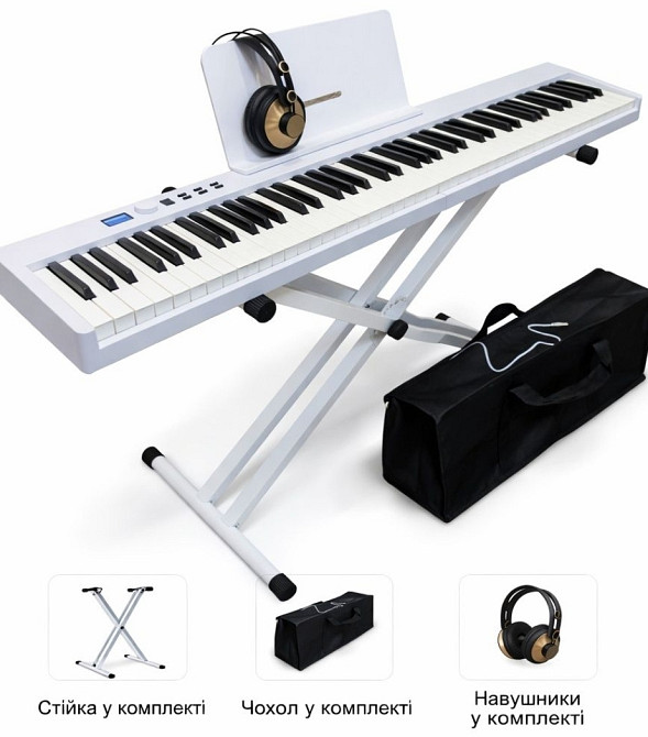 Белое цифровое пианино 88 клавиш + чехол, педаль, пюпитр | OLX доставка. Харьков - изображение 7