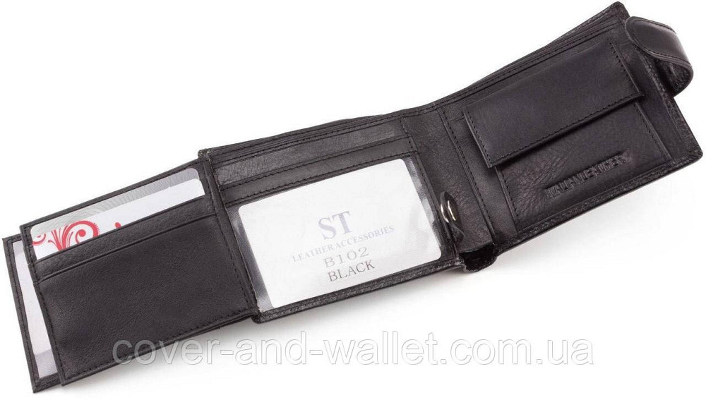 Шкіряний чоловічий портмоне з гладкої шкіри ST B 102 Leather Київ - фото 8