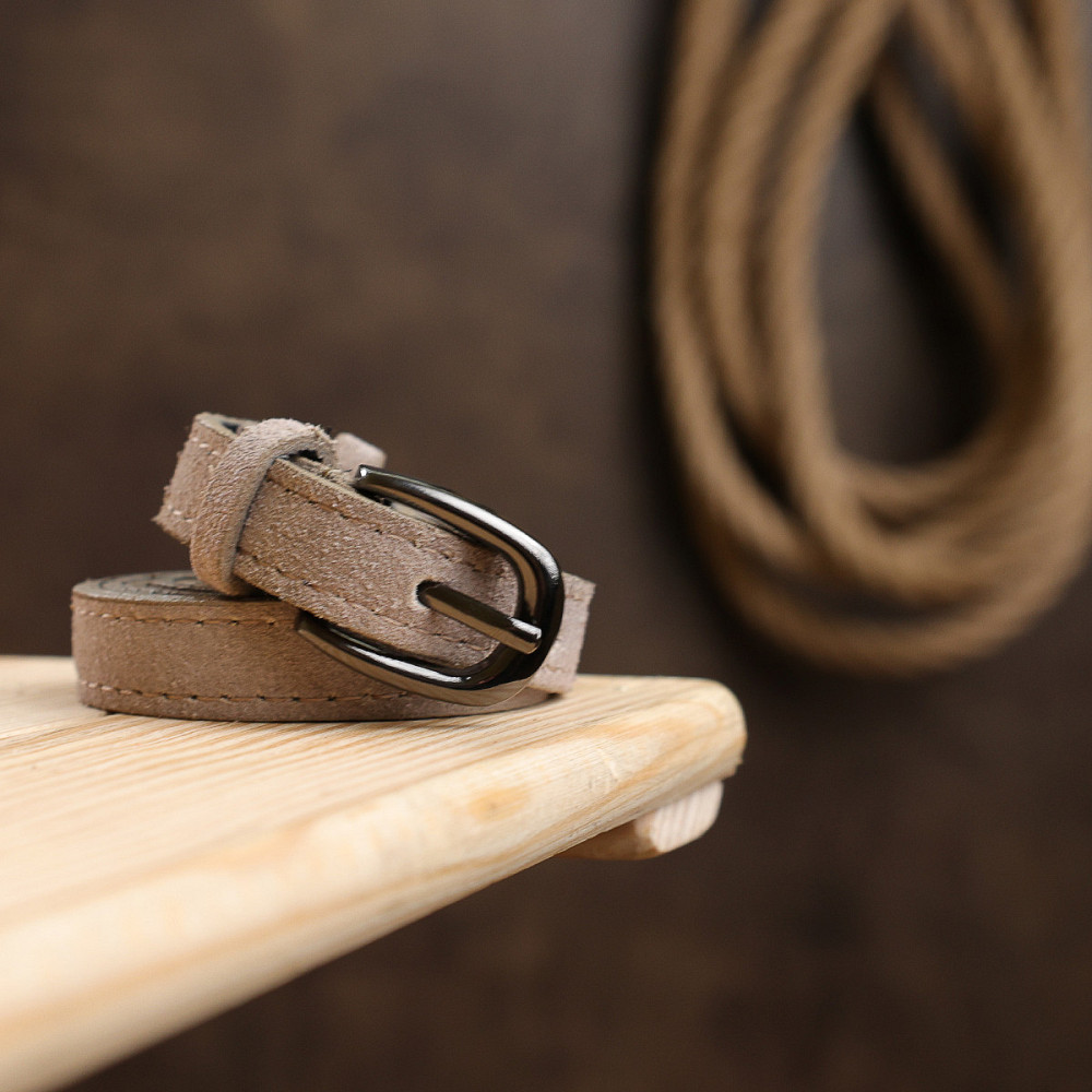 Женский замшевый ремень Vintage 20763 Серый Киев - изображение 10