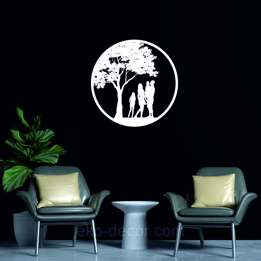 Декоративное настенное Панно «Семья», Декор на стену 70*70 см, Белый Киев - изображение 7