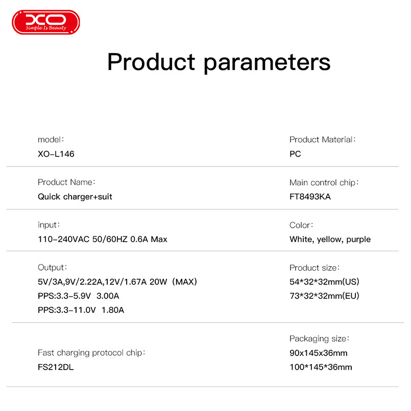 Мережевий зарядний пристрій XO L146 PD20W Single USB-C білий Львів - фото 6