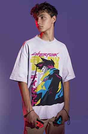 Футболка для хлопчика з аніме принтом Аніме Вінтаге Спекіал Манга оверсайз (зріст від 165 до 180) Чорний AnimeJ1137m Дніпро