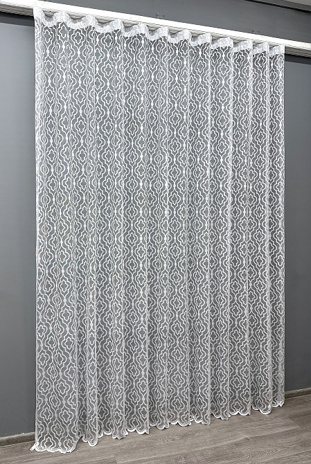 Тюль жаккард, цвет белый 1609т Киев - изображение 8