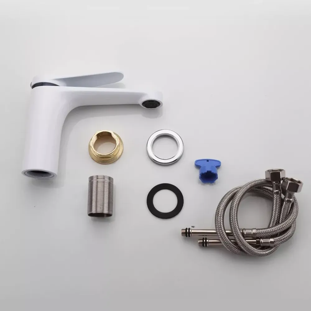 Смеситель для умывальника Frap F1045 белый/хром Киев - изображение 7