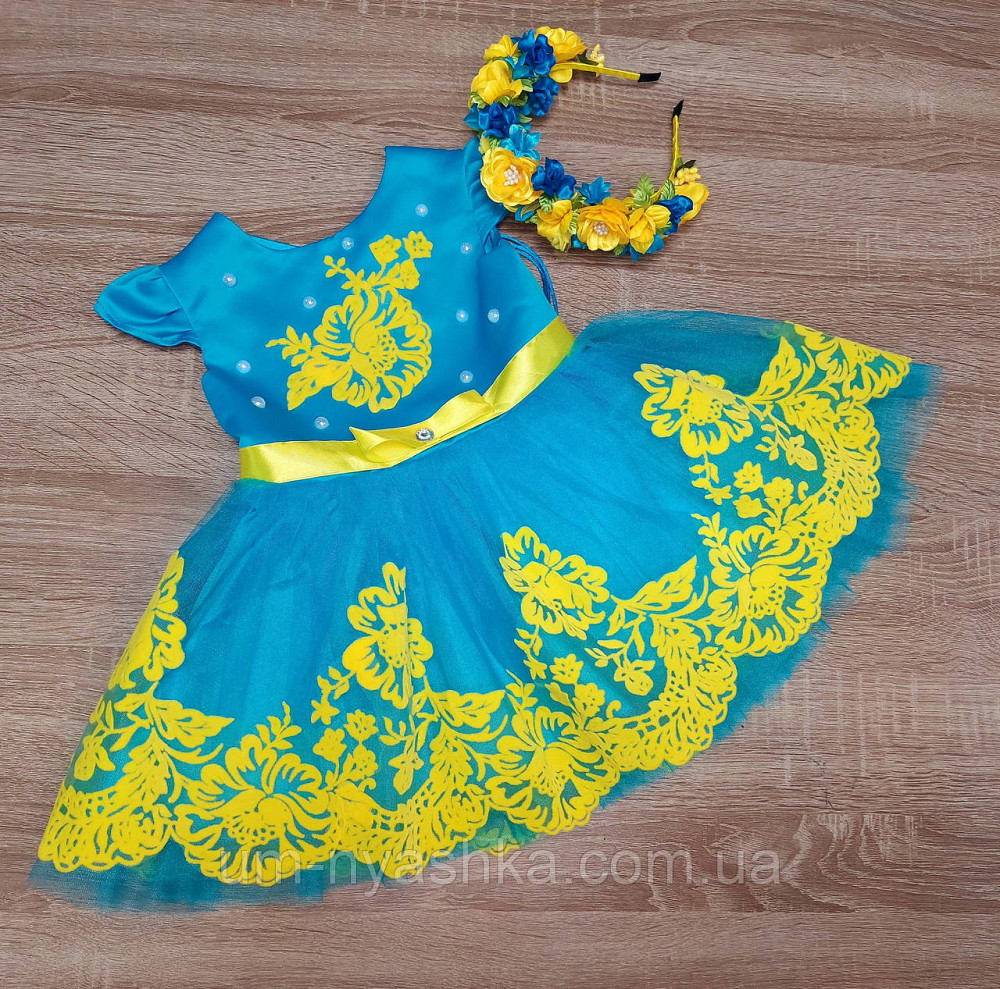 Святкова сукня жовто-блакитна патріотична на 1-2 роки Кривой Рог - изображение 2