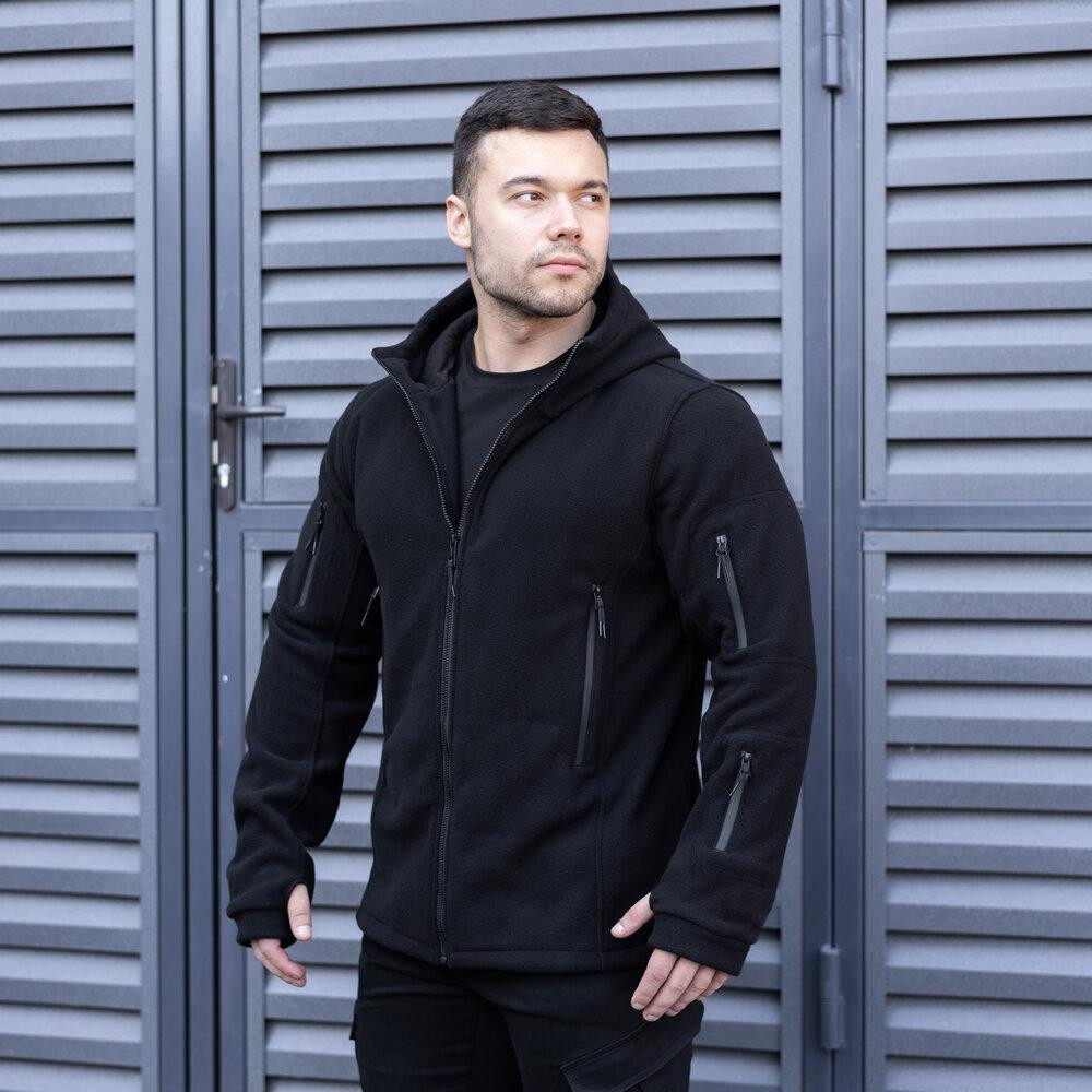 Флисовая кофта флиска тактическая для полиции Pobedov Explorer Черная 3XL Одесса - изображение 3