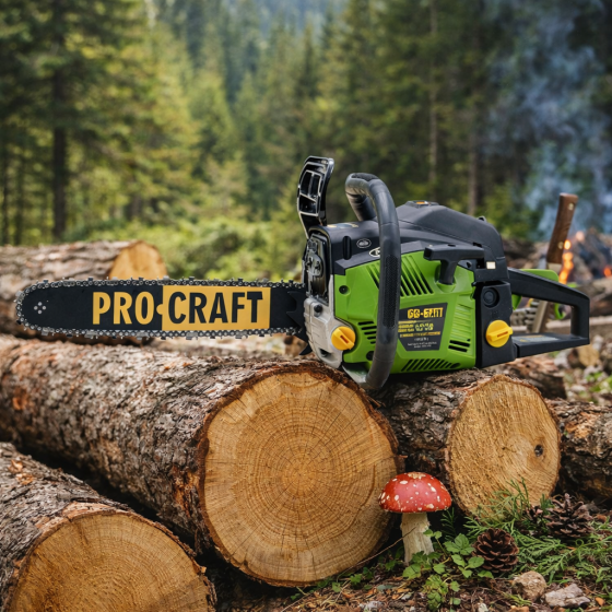 Профессиональная бензиновая цепная пила Procraft GS50,Бензопила цепная 49.3 куб.см шина 40 см Львов