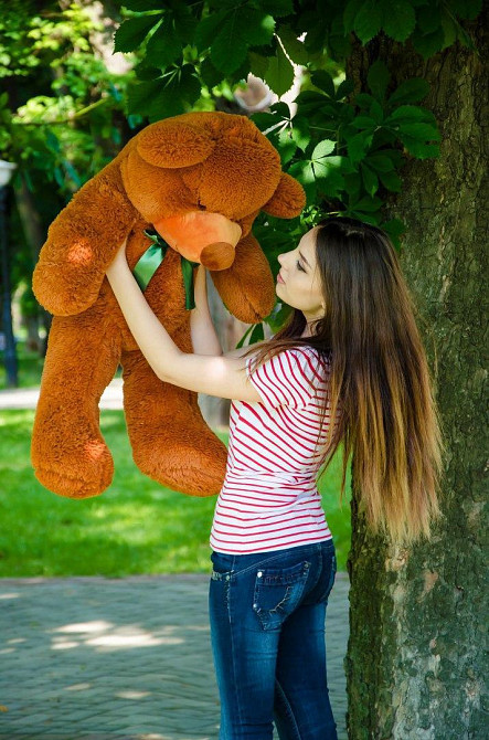 Плюшевий ведмедик М'яка іграшка Рафаель 100 см Коричневий Тернопіль - фото 1