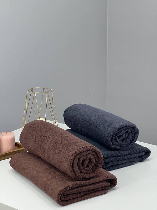 Рушник банний Ideal Textile махровий 100х150 см (56860335) Шоколадний Чернівці - фото 3