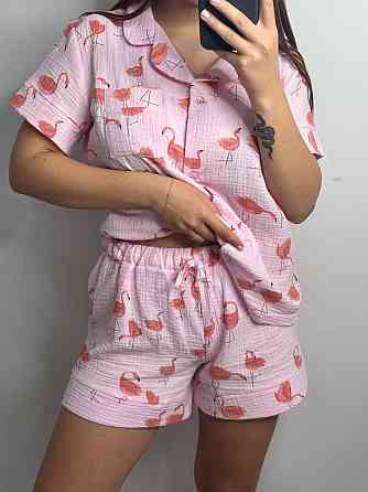 Жіноча піжама муслінова із шортами Фламінго XL Харків