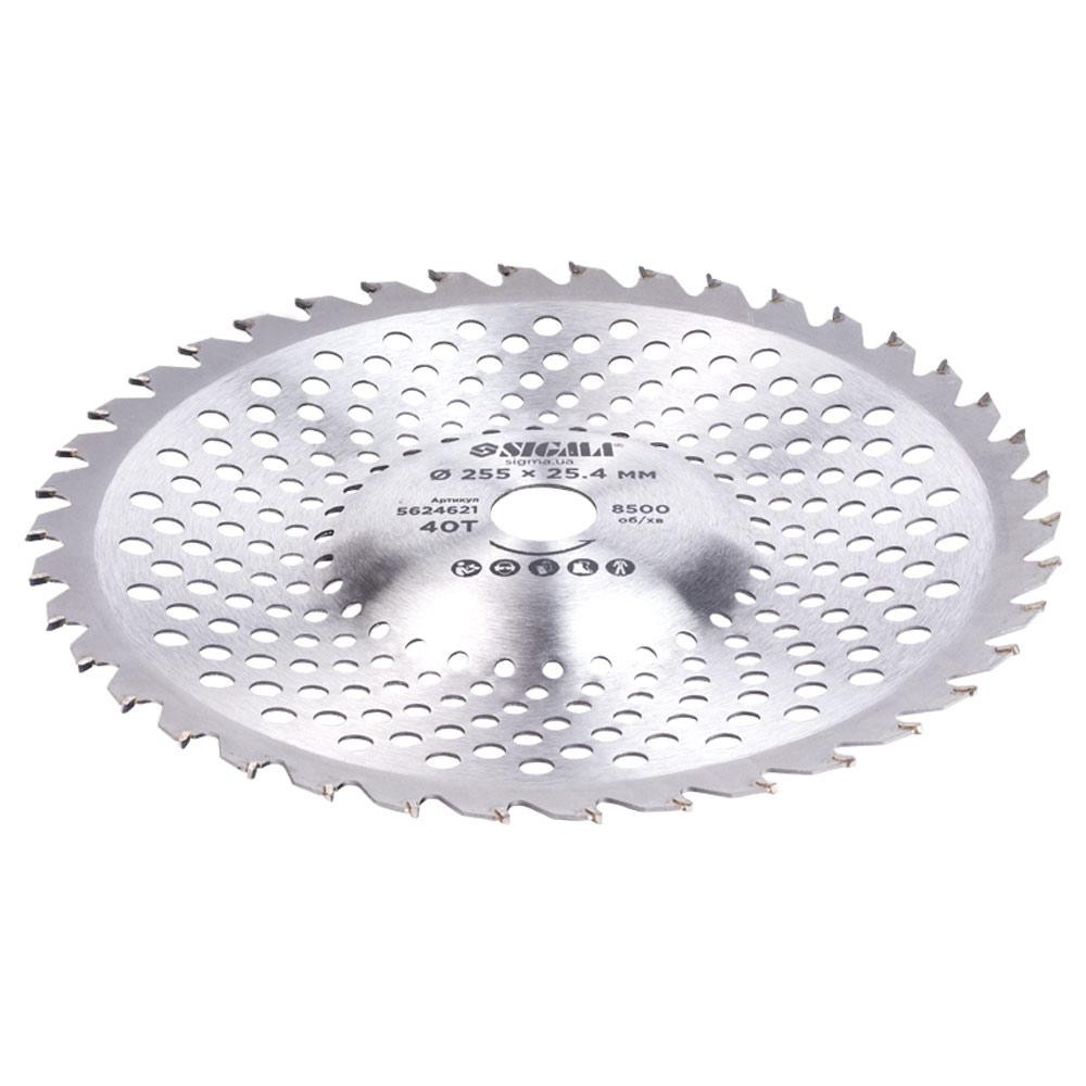 Диск для триммера с твердосплавными напайками Ø255×25.4мм 40Т волнообразный SIGMA (5624621) Ровно - изображение 4