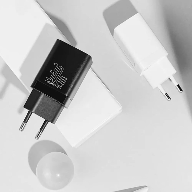 Мережевий зарядний пристрій Baseus Super Si Pro Quick Charger Type-C+USB 30W білий Львів - фото 10