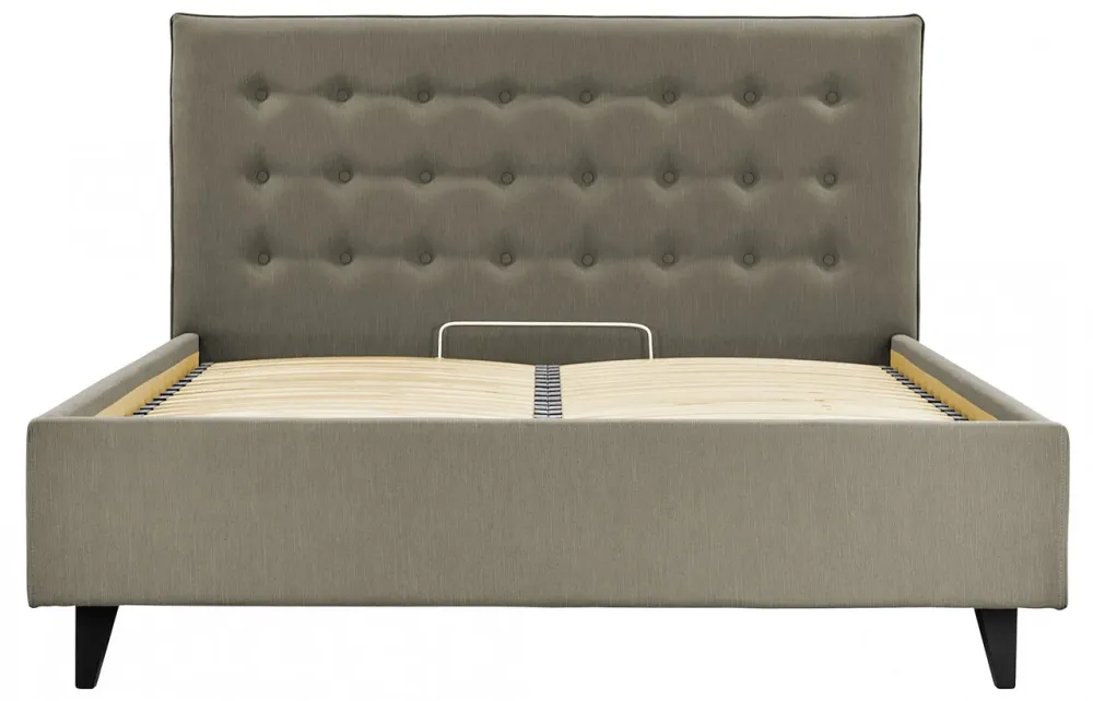 Кровать Двуспальная Nicole VIP Wood На ножках 160 х 200 см Melva 20 A1 С дополнительной металлической цельносварной рамой Серый Киев - изображение 1