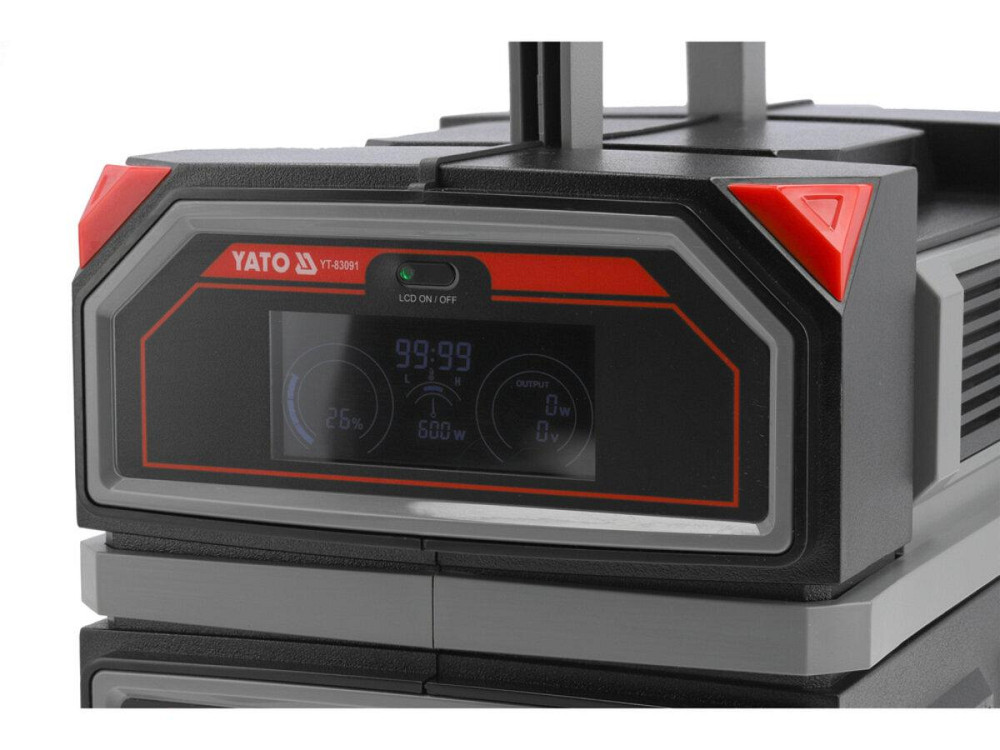 Портативна станція YATO 504 ВтГод, вихід 600/1200Вт, порти: 230V AC, різні USB Одесса - изображение 2