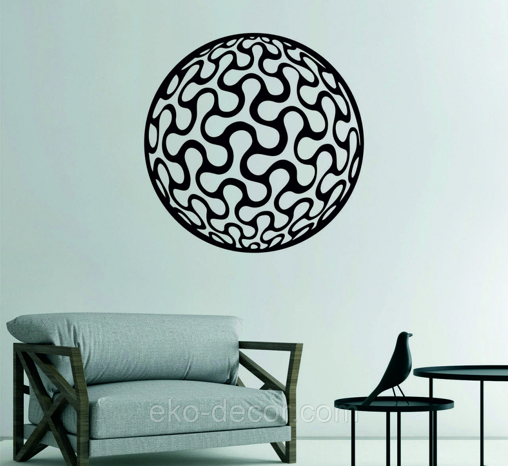 Декоративное настенное Панно «Шар» Декор на стену Чорний, 90*90 см Киев - изображение 3