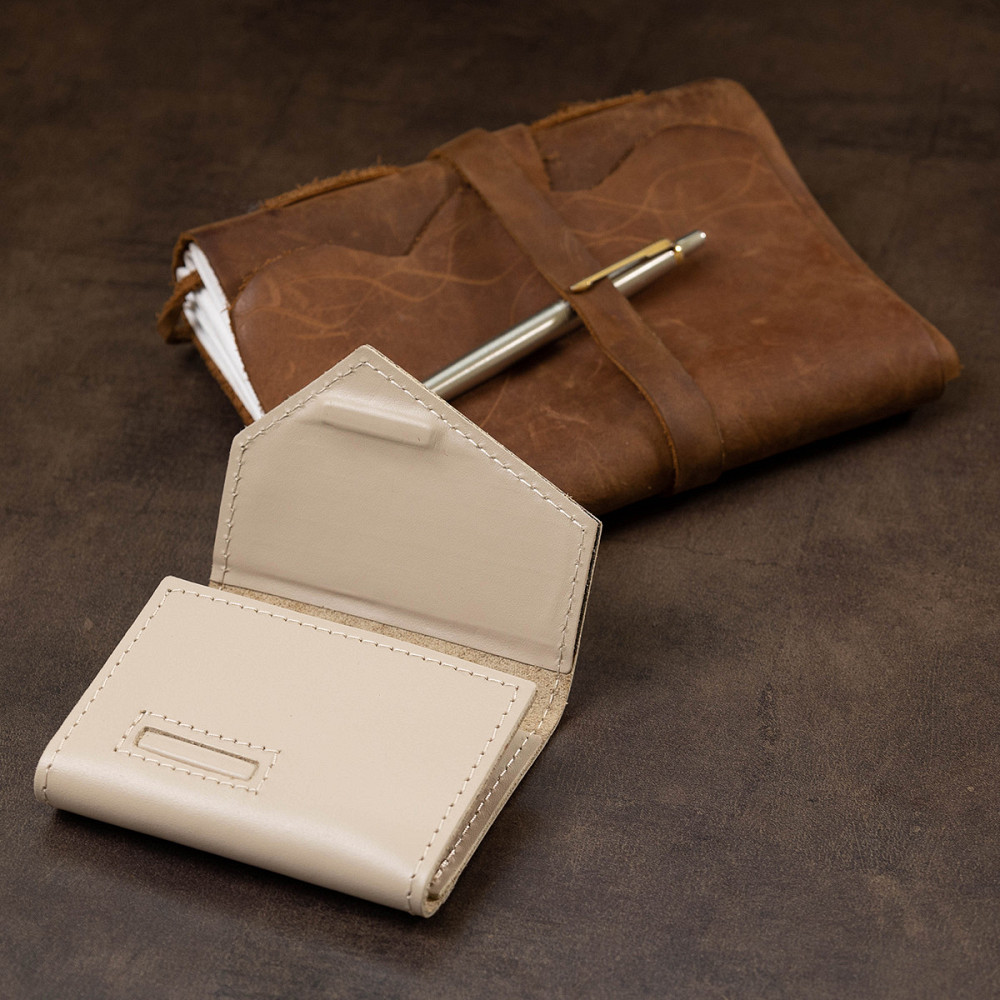 Небольшая кожаная ключница GRANDE PELLE 11523 Бежевый Киев - изображение 9