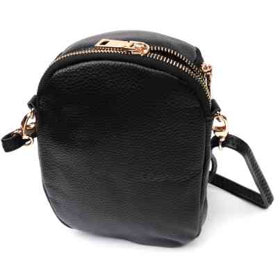 Сумка Vintage З м'якої натуральної шкіри Чорна (22338) Вінниця