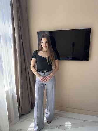 Жіночі базові стильні штани палаццо Сірий, 44 Одеса