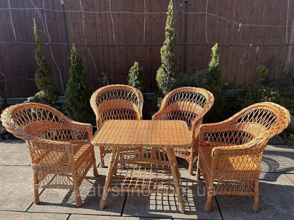 Меблі плетені з 4 кріслами Київ - фото 1