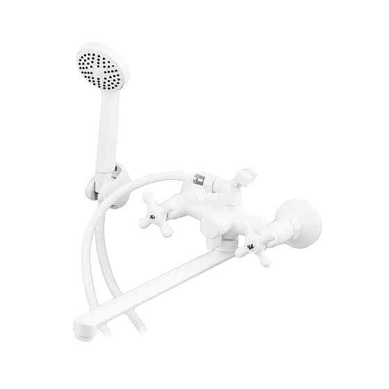 Смеситель для ванны Plamix Pablo -140 EURO SET белый с душевым шлангом и лейкой (PM0670) Харьков