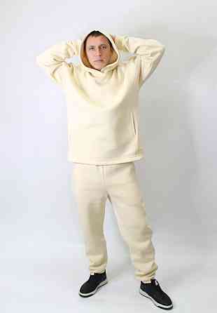 Теплый спортивный костюм мужской Молочный 46 Харьков