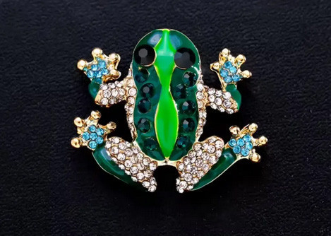 Брошка зі стразами Жаба Київ - фото 1