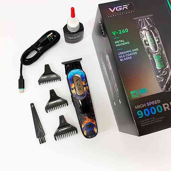 Професійна машинка для стрижки голови VGR, Акумуляторна машинка-тример для стрижки волосся PI-75 Івано-Франківськ