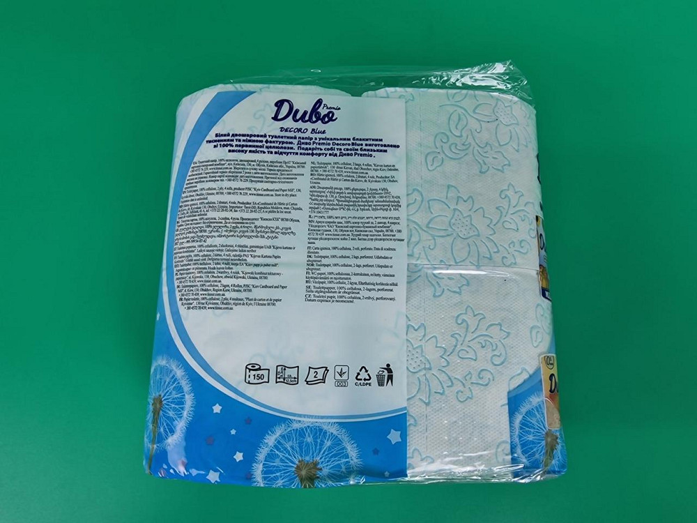 Туалетний папір (2шари) білий з блакитним тисненням (а4) Диво Premio Decoro (1 пачка) Харків - фото 2