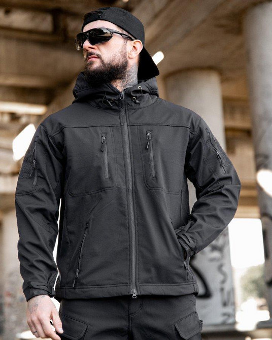 Міська тактична куртка MAXIMUS софтшел darck grey ПП7988 Одеса - фото 4