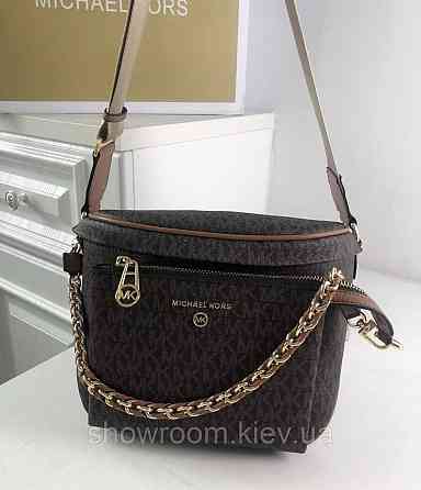 Жіноча сумка "бананка" на груди і на пояс MK Slater коричнева Київ