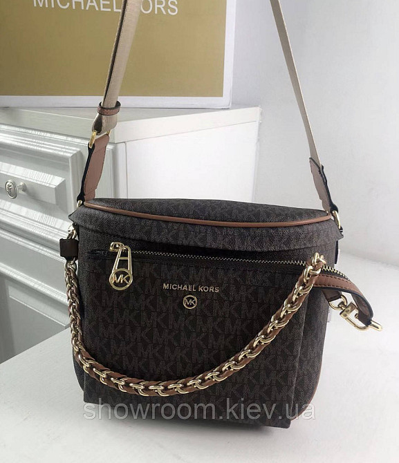 Жіноча сумка "бананка" на груди і на пояс MK Slater коричнева Київ - фото 2