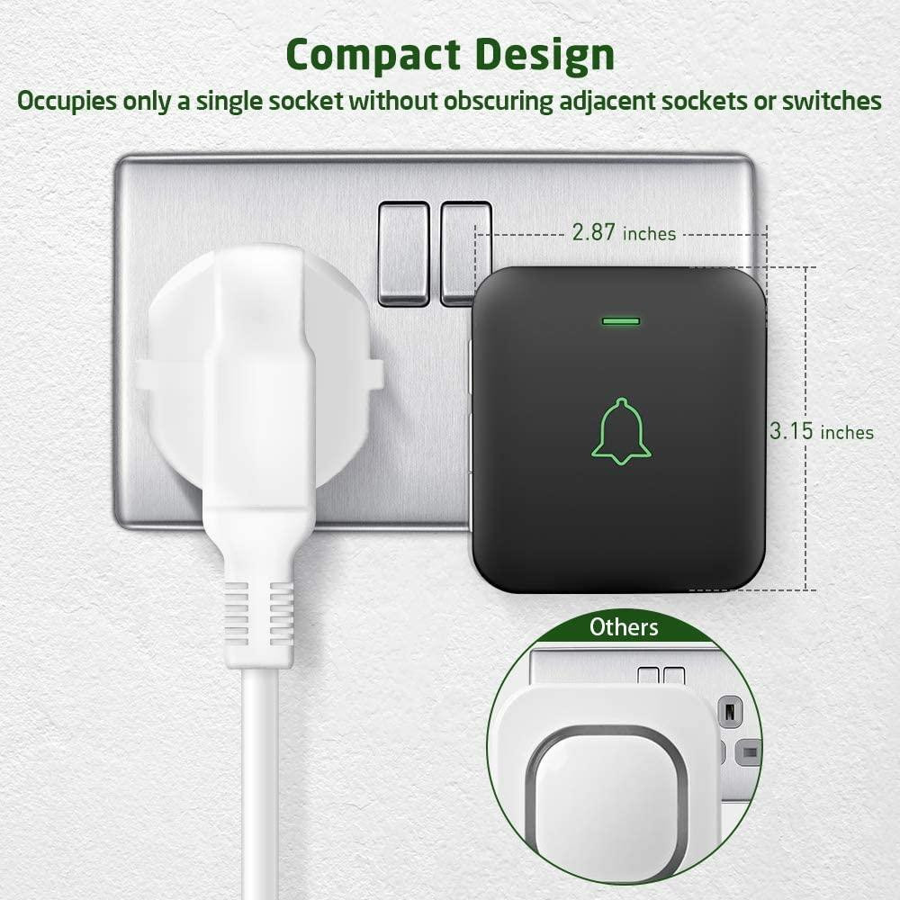 Дополнительный приемник для дверного звонка AVANTEK Mini Plug-in, 115 дБ, 52 мелодии, черный Киев - изображение 3