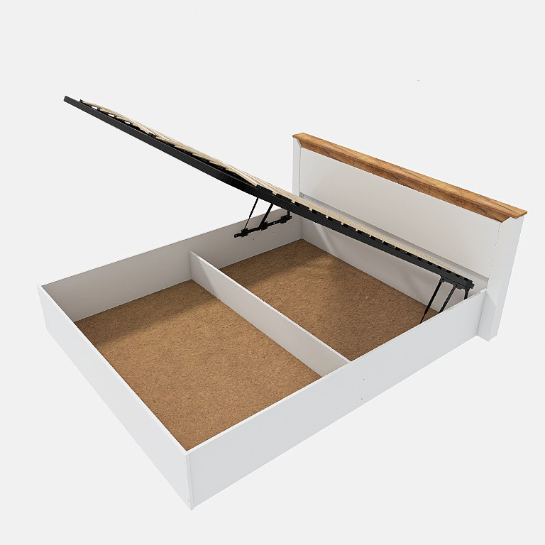 Ліжко двоспальне Еверест Нордік-1600 (підйомний механізм) 160х200 см Білий + Дуб крафт золотий (DTM-5559) Львів - фото 2