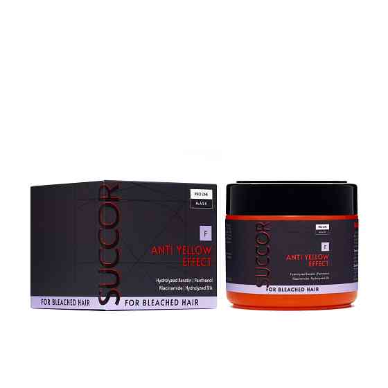 Маска от желтизны для осветленных волос Anti Yellow Effect Mask Succor 300 мл Винница