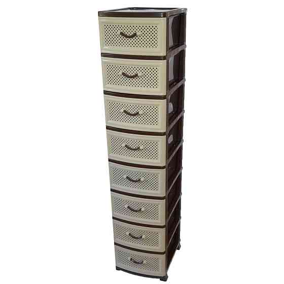 Комод пластиковый Efe Plastics 8 ящиков 174х46х38, сетка, бежевый. Эфе пластик.. Одесса