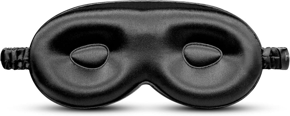 Маска для сна Desmend Silk 3D черная шелковая полная темнота антиморщинная гипоаллергенная Киев - изображение 1