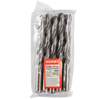 Свердло Зеніт HSS по металу 13.0х151 мм (5 шт) (30300130) Вінниця - фото 1